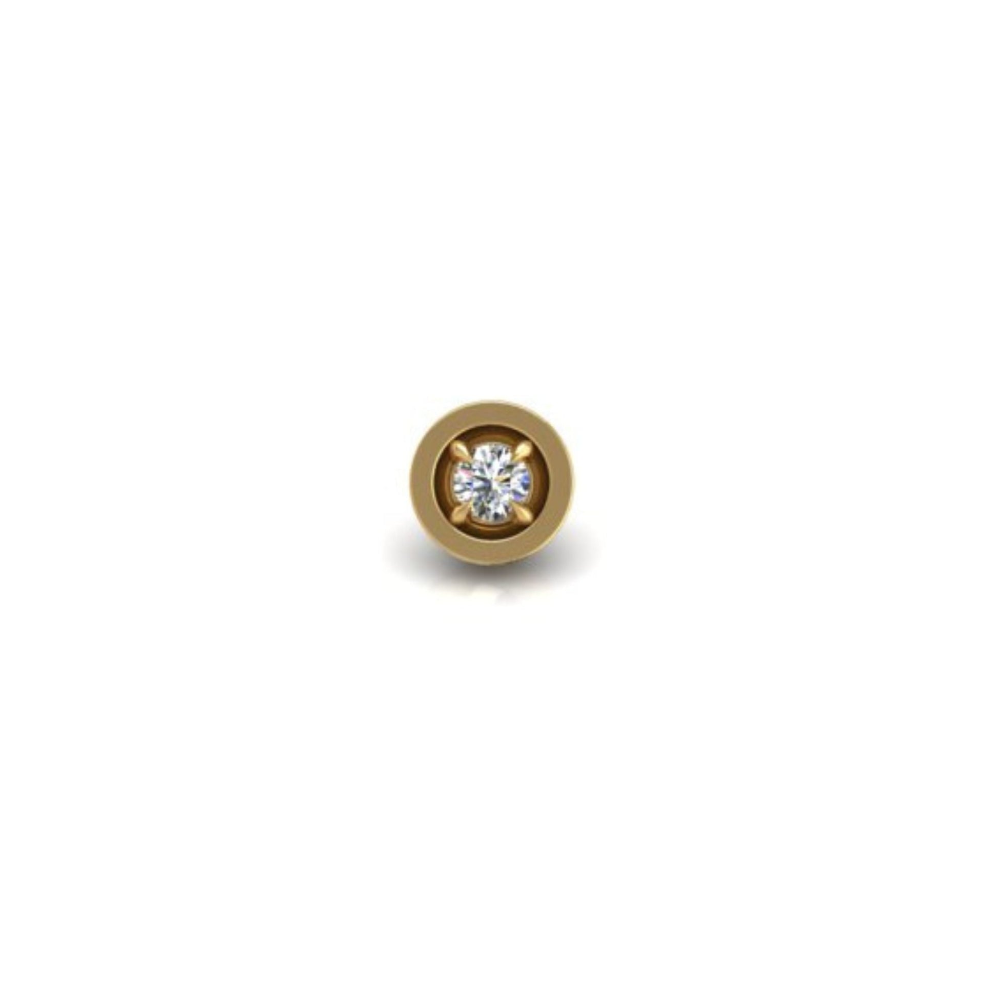 Center - of - Attention Flat Back Stud in 14K Yellow Gold - Seed2Stone.com