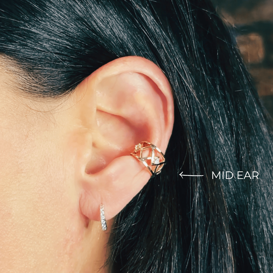 Criss Cross Mid Ear Cuff in 14K Gold - Seed2Stone.com