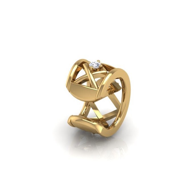 Criss Cross Mid Ear Cuff in 14K Gold - Seed2Stone.com