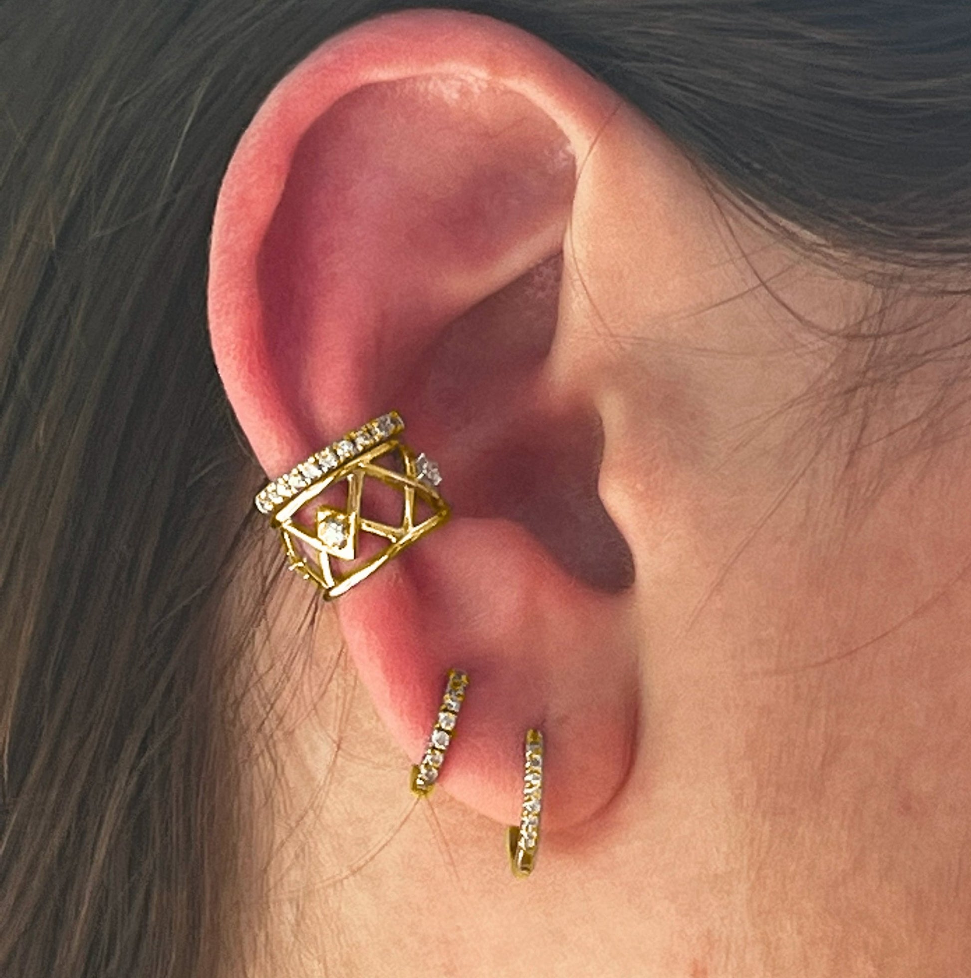 Criss Cross Mid Ear Cuff in 14K Gold - Seed2Stone.com