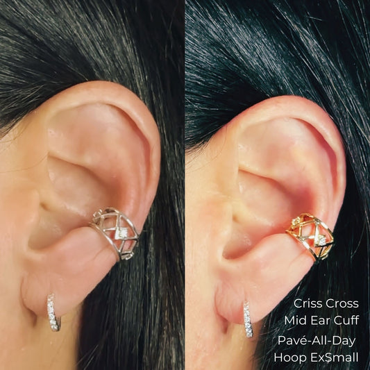 Criss Cross Diamond Ear Cuff
