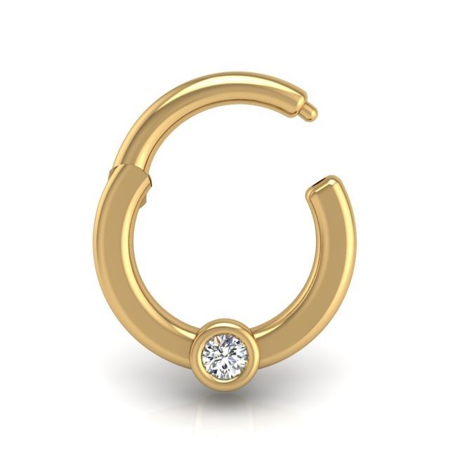 Cyclops Flat Hoop in 14K Gold - Seed2Stone.com