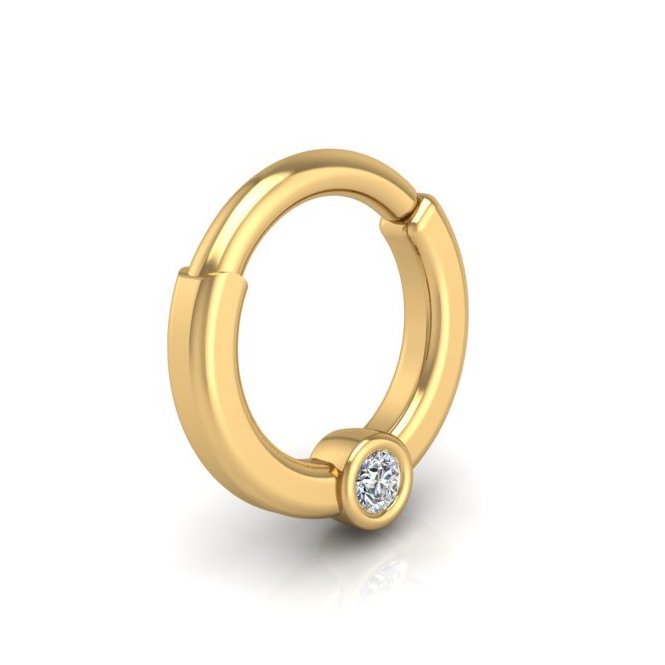 Cyclops Flat Hoop in 14K Gold - Seed2Stone.com