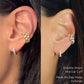 Double-Wave Diamond Ear Cuff