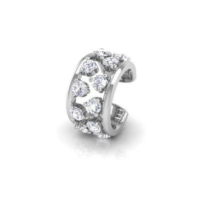 Double-Wave Diamond Ear Cuff