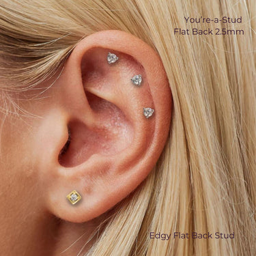 Edgy Diamond Flat Back Stud