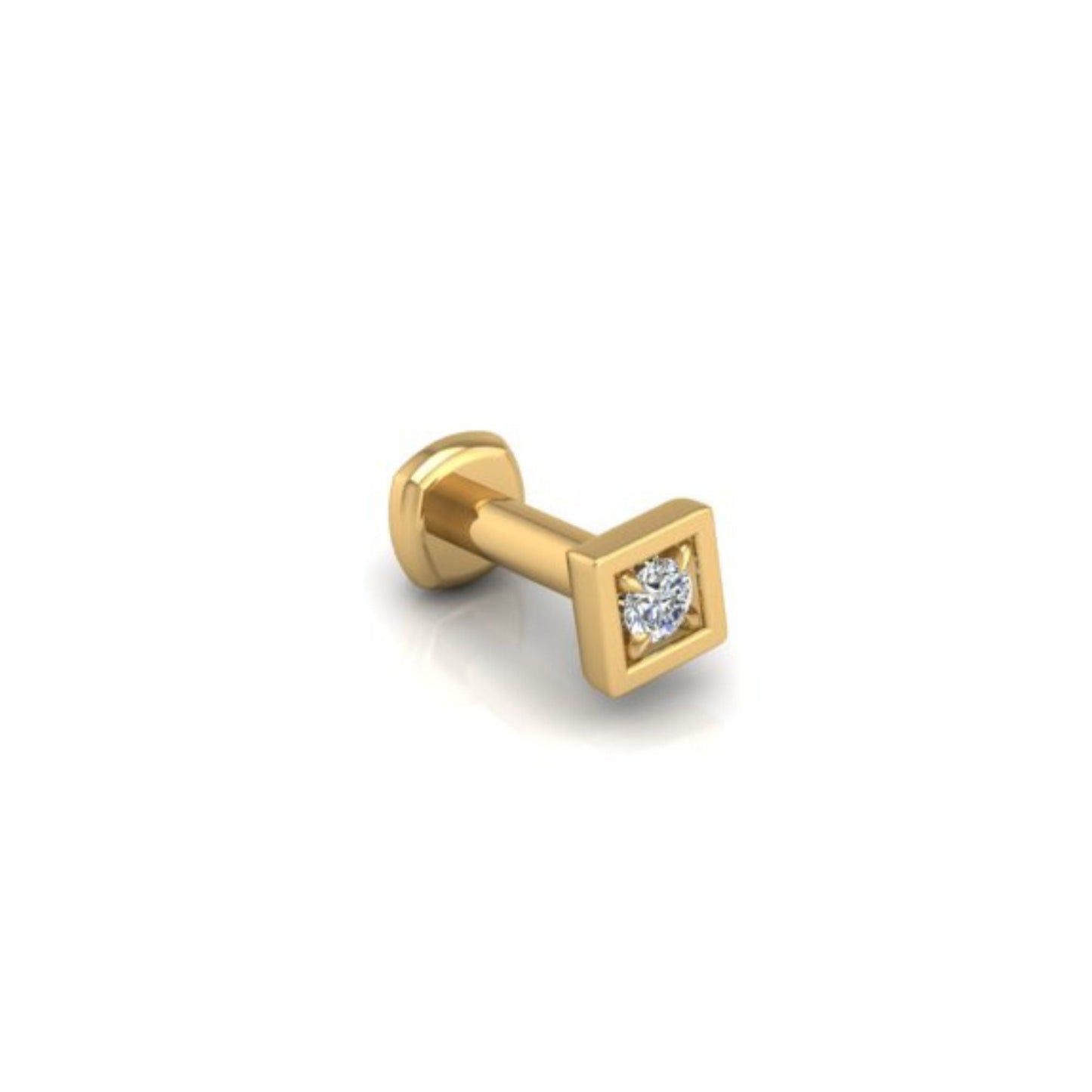 Edgy Flat Back Stud in 14K Yellow Gold - Seed2Stone.com