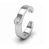 Muse ear cuff in sterling silver with one bezel-set diamond