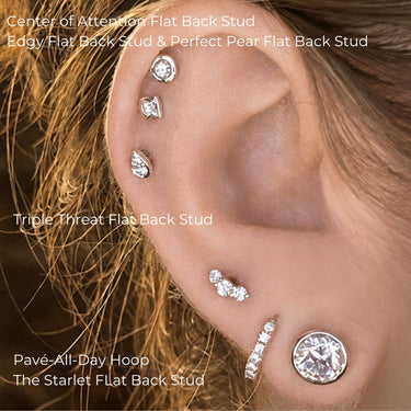 Center-of-Attention Diamond Flat Back Stud