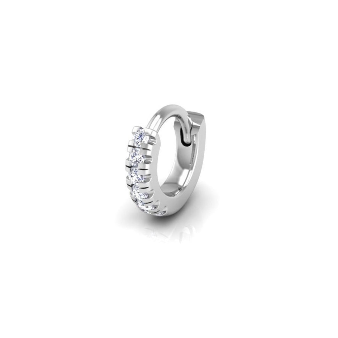 Pavé-All-Day Single Hoop in Sterling Silver