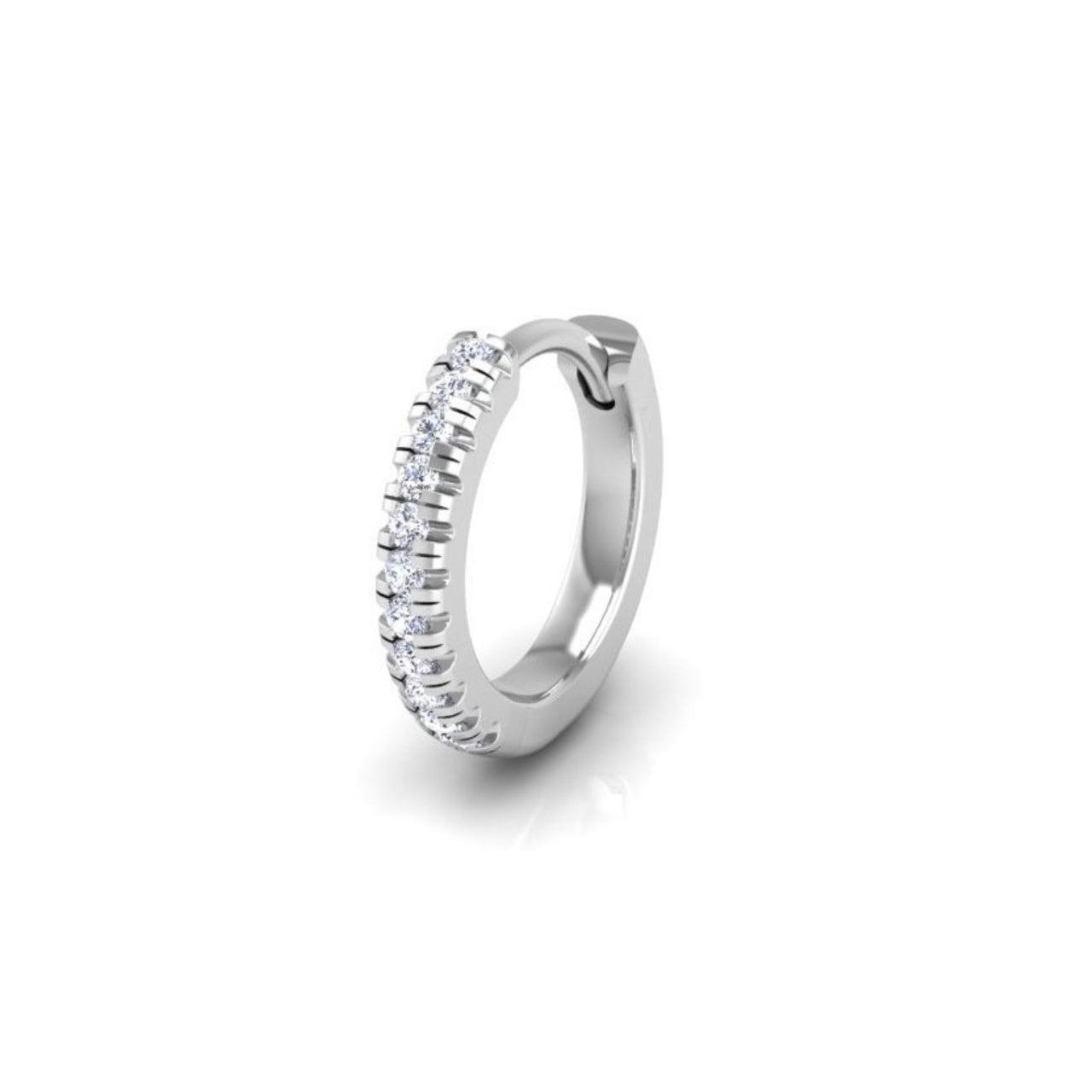 Pavé-All-Day Single Hoop in Sterling Silver