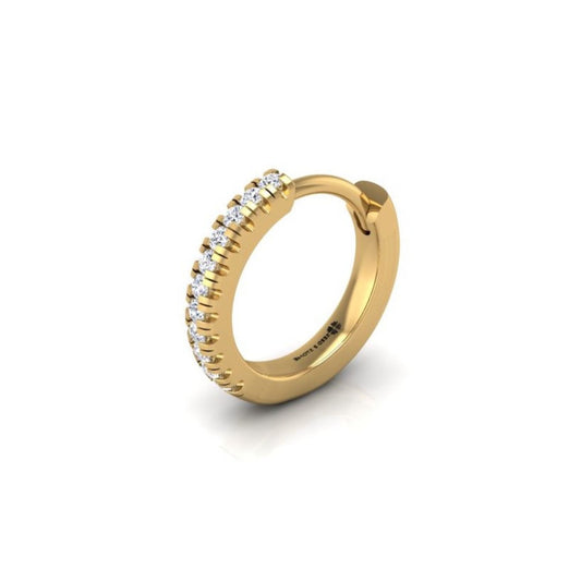Pavé-All-Day Single Hoop in 14K Gold