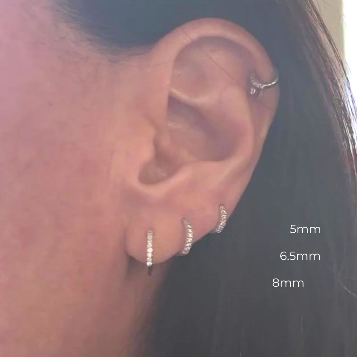 Pavé-All-Day Diamond Single Hoop