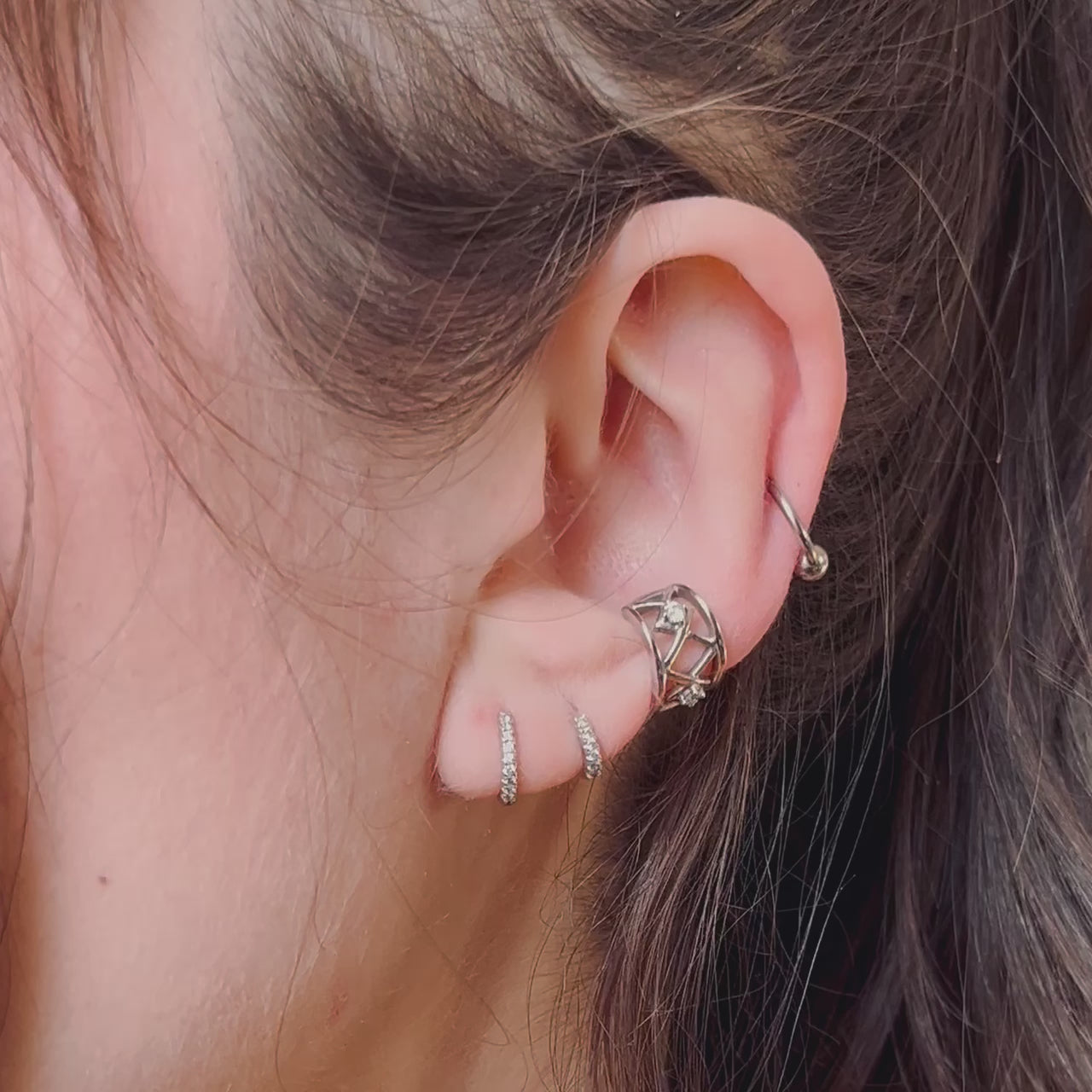 Sterling Silver Diamond Ear Cuff | Wide Ear Cuff | Seed2Stone 