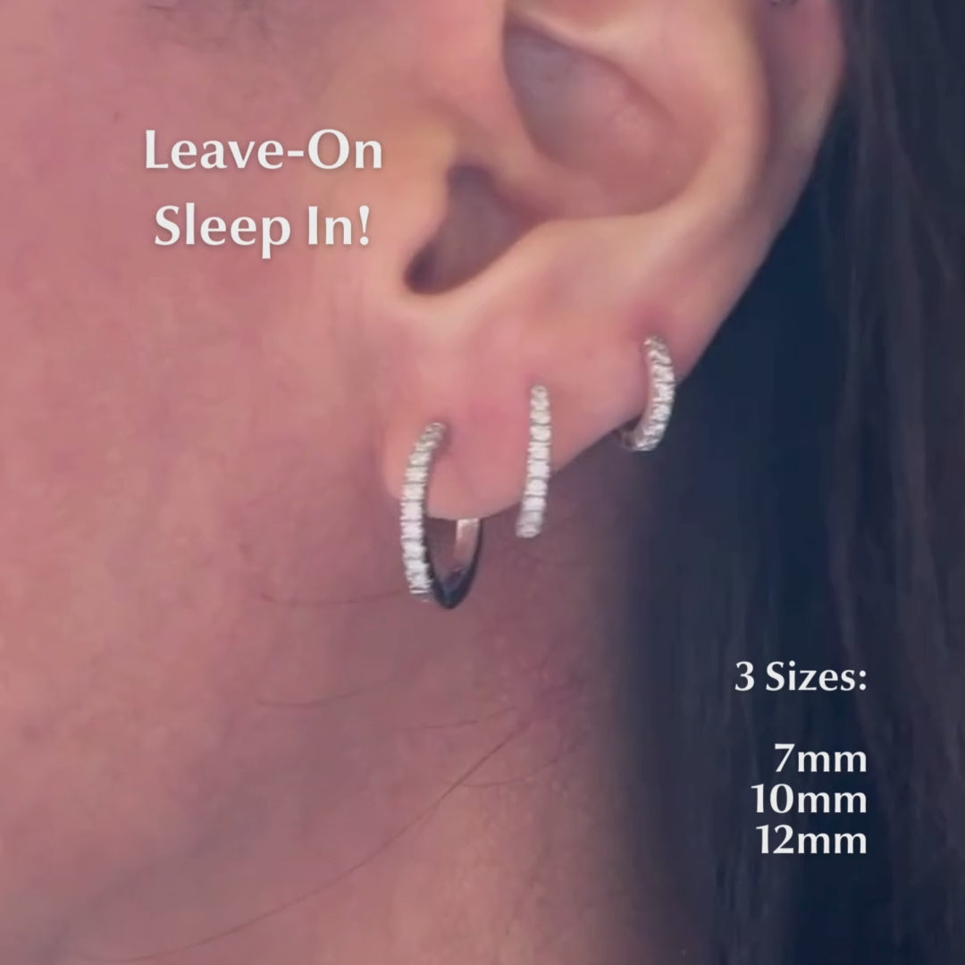 Pavé-all-Day Hoops in 14k White Gold