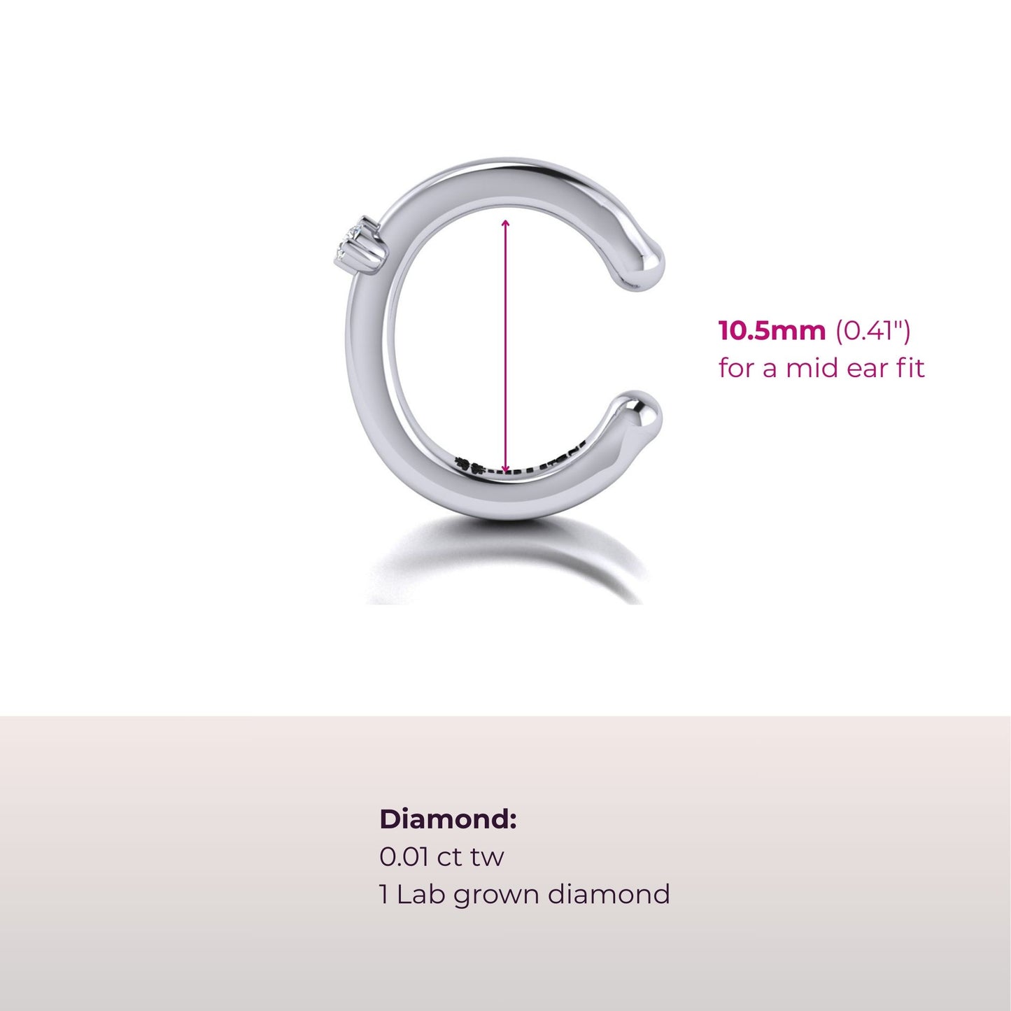 Solo Sparkle Diamond Ear Cuff