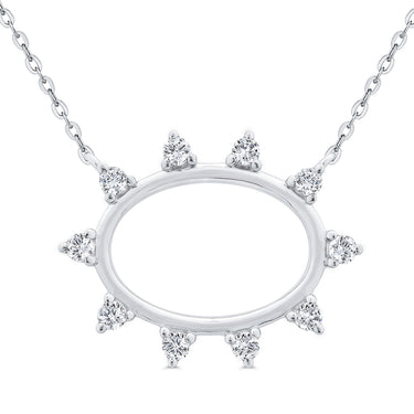 Spiky Oval Diamond Pendant