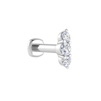 Triple-Threat Diamond Flat Back Stud