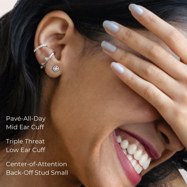 Triple-Threat Diamond Ear Cuff