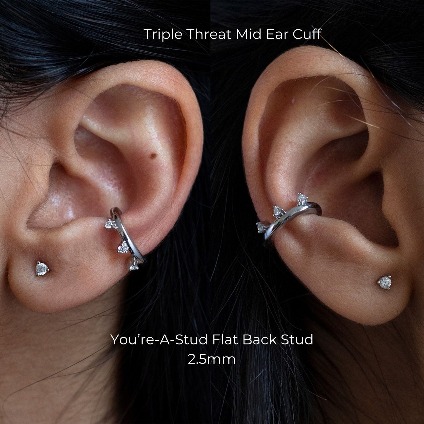 Triple-Threat Diamond Ear Cuff