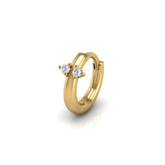 Twin Diamond Single Hoop