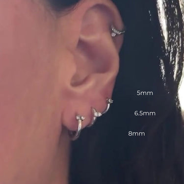 Twin Diamond Single Hoop