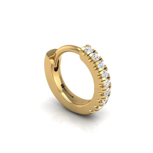 Pavé-All-Day Single Hoop in 14K Gold