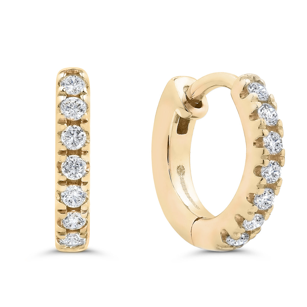 Pavé-All-Day Hoops in 14K Yellow Gold