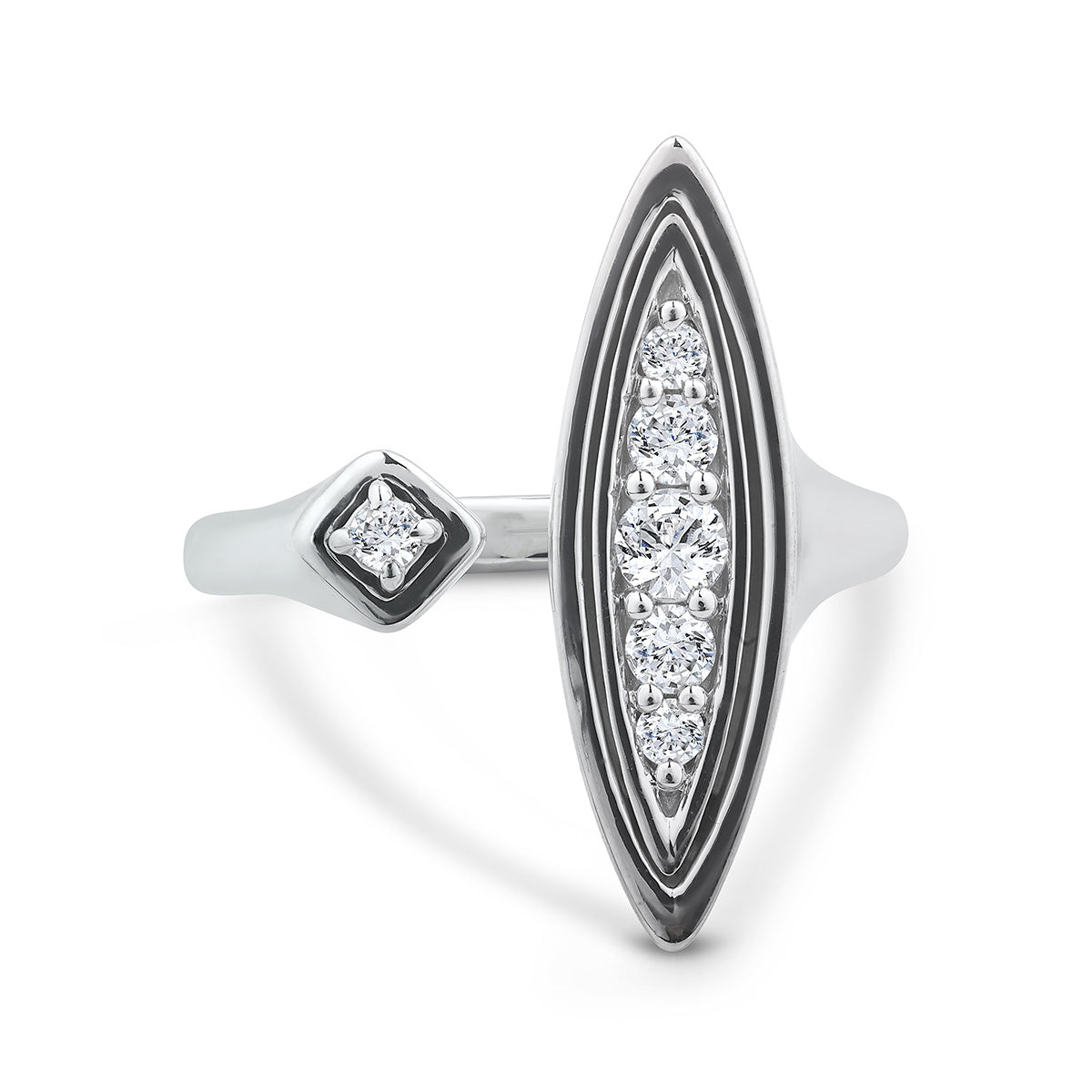 Deco Horseshoe Diamond Ring