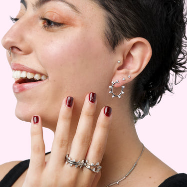 Spiky Oval Diamond Earrings